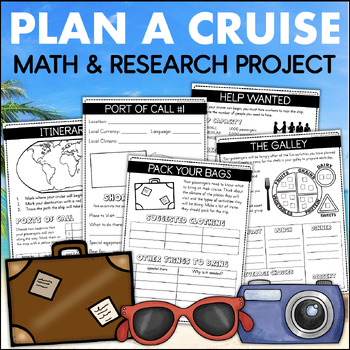 Preview of PLAN A CRUISE Vacation Country Research Project 4th Grade Addition Elapsed Time
