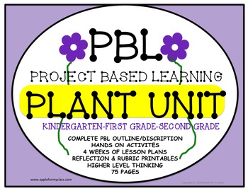 Preview of PBL Plant Unit for Kindergarten, First, and Second Grades with Lesson Plans