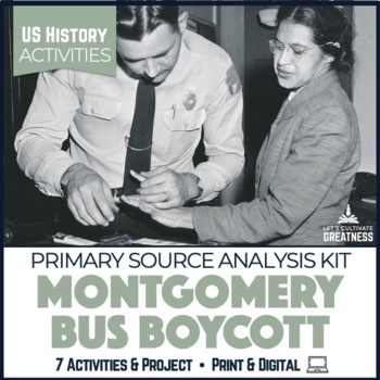 Preview of Montgomery Bus Boycott Activity and Project Kit Print & Digital
