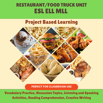 Preview of ESL ELL MLL Project Based Learning: Restaurant/Food Truck Unit