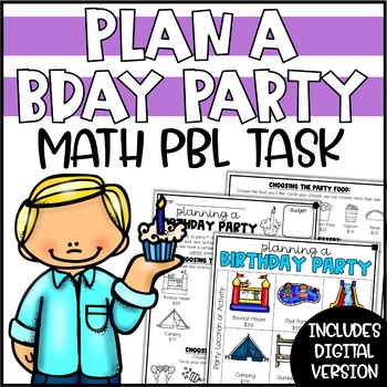Preview of PBL Tasks & Math Challenges | Plan a Birthday Party
