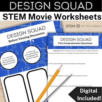 Preview of PBS Kids Design Squad Movie Guide - Engineering Design Process and STEM Sub Plan