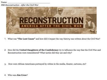Preview of PBS Reconstruction: America After the Civil War Viewing Guide BUNDLE - (4 Eps)