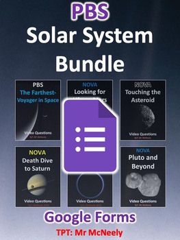 Preview of PBS Solar System Google Forms Quizzes Video Questions Bundle