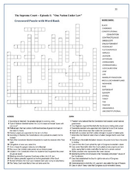 PBS The Supreme Court Episode 1 Worksheet and Puzzle Activity Pack
