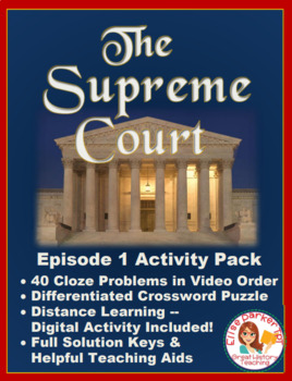 Preview of Distance Learning The Supreme Court Episode 1 Worksheet and Puzzle Activity Pack