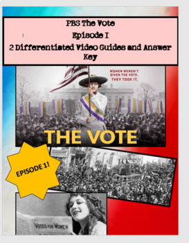 Preview of PBS The Vote Episode 1: DIFFERENTIATED Video Guide; Women's Right to Vote; 19th