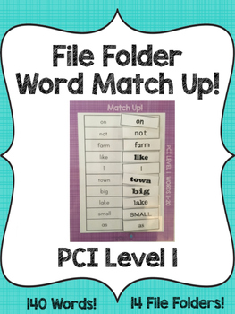Preview of PCI Level 1 File Folder Word Match Up
