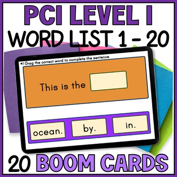 Preview of PCI Level 1 Sight Words 1 to 20 - Supplemental Reading Sentences Boom Cards