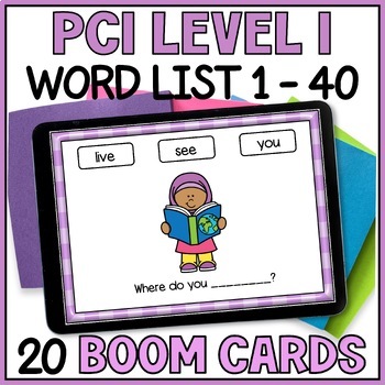 Preview of PCI Level 1 Sight Words 1 to 40 - Supplemental Reading Sentences Boom Cards