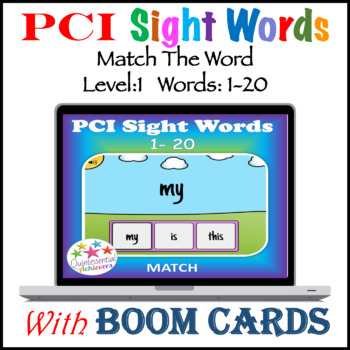 Preview of PCI Sight Words: Match (1 -20) BOOM Cards