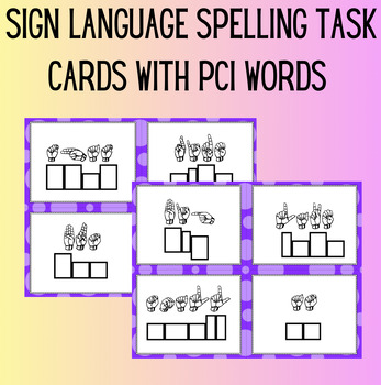 Preview of PCI Spelling Task Cards with Sign Language