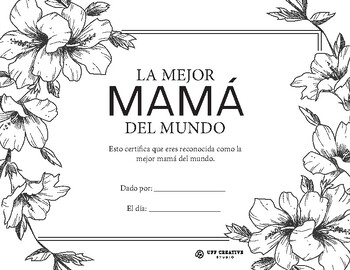 Preview of PDF Certification and Coupon Bundle FOR MOM _HIBISCUS SPANISH