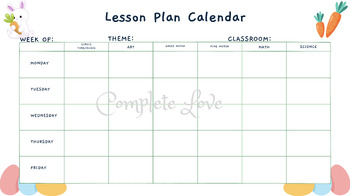 Preview of PDF Editable Pre~K/Elementary Lesson Plan Template~Easter