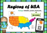 PDF Four Regions of USA Set/ Package with QR Codes