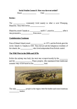 Preview of PDF History of Canada Guided Notes - L8: How was the west settled?