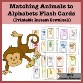 PDF Printable Animals and Alphabets Matching Flash Card x26