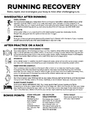 PDF Running Recovery Handout for Cross Country, Track, Run