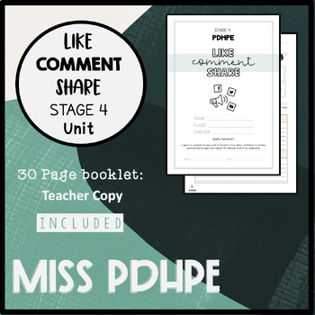 Preview of PDHPE Stage 4 Unit - Like Comment Share