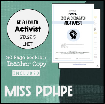 Preview of PDHPE Stage 5 Unit - Be a Health Activist