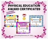 PE AWARDS - 15 Physical Education Award Certificates