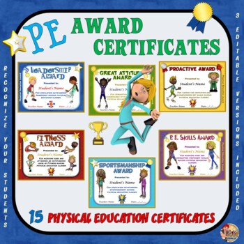 Preview of PE AWARDS- 15 Physical Education Certificates