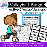 PE Active Volleyball Skills & Vocab Bingo Game