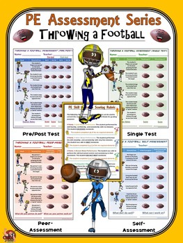 Preview of PE Assessment Series: Throwing a Football- 4 Versions