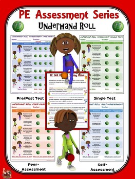 Preview of PE Assessment Series: Underhand Roll- 4 Versions