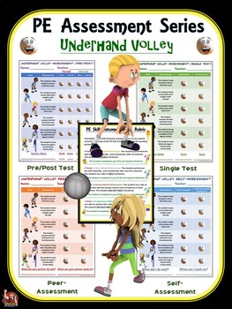 Preview of PE Assessment Series: Underhand Volley- 4 Versions