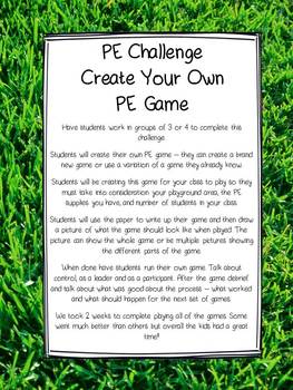 Preview of PE Challenge - Create Your Own PE Game
