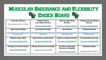 Preview of PE Choice Board
