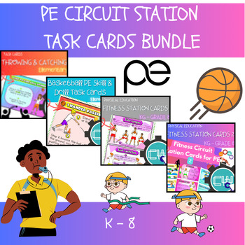 Preview of PE Circuit Station Task Cards Bundle