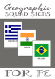 PE Country Flag Squad Signs
