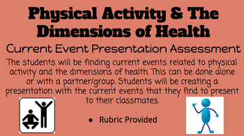Preview of PE Current Event Assessment- Physical Activity & The Dimensions of Health