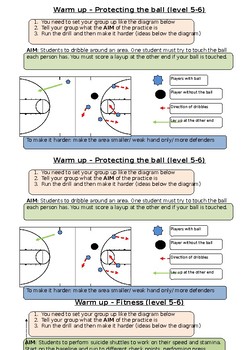 Preview of PE Dept - Basketball Warm Up Drills - Levels 5-6