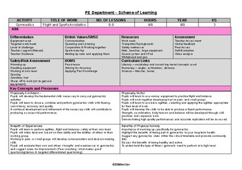 Preview of PE Dept - Gymnastics - 8th-10th Grade Scheme of Work & 9 x Lesson Plan Outlines