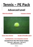 PE Dept - Tennis - Advanced Level Pack - 5 x Lesson Plans