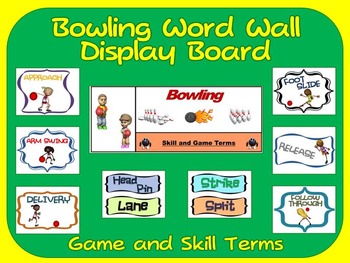 Preview of Bowling Word Wall Display: Skill, Graphics & Game Terms