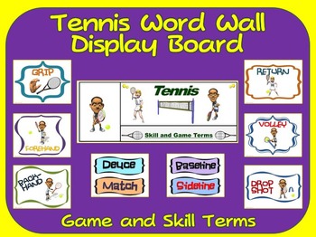 Preview of Tennis Word Wall Display: Skill, Graphics & Game Terms
