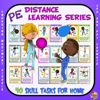 Preview of PE Distance Learning Series: 40 PE Skill Tasks for Students at Home