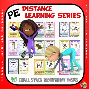 Preview of PE Distance Learning Series: 40 Small Space Movement Tasks for Students at Home