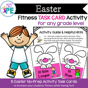 Preview of PE Easter Exercise and Brain Break Movement Task Cards