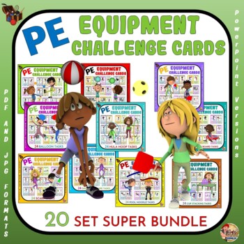Preview of PE Equipment Challenge Cards: 20 Set SUPER BUNDLE