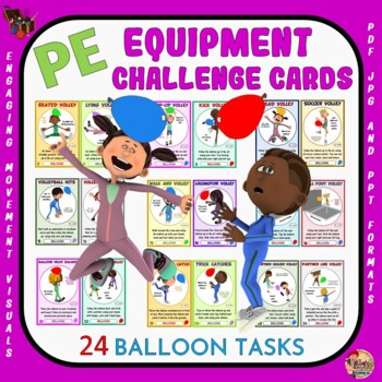 Preview of PE Equipment Challenge Cards: 24 Balloon Tasks