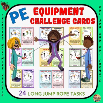 Preview of PE Equipment Challenge Cards: 24 Long Rope Tasks