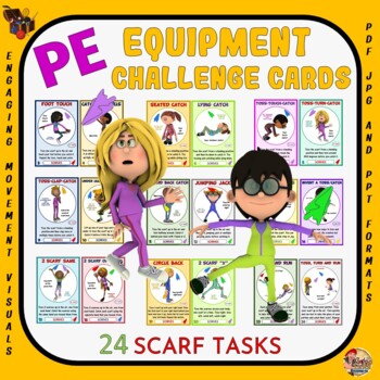 Preview of PE Equipment Challenge Cards: 24 Scarf Tasks