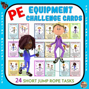 Preview of PE Equipment Challenge Cards: 24 Short Jump Rope Tasks