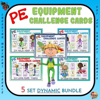 Preview of PE Equipment Challenge Cards: 5 Set DYNAMIC Bundle