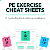 PE Exercise Cheat Sheets: 43 Printable Task Cards